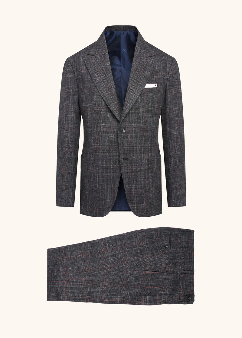 Kiton dark grey single-breasted suit for man, made of cashmere