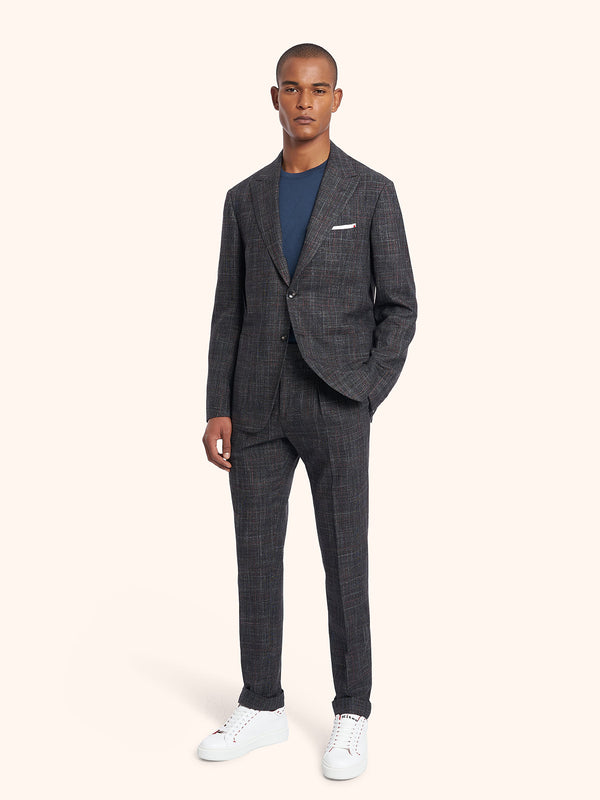Kiton dark grey single-breasted suit for man, made of cashmere - 2
