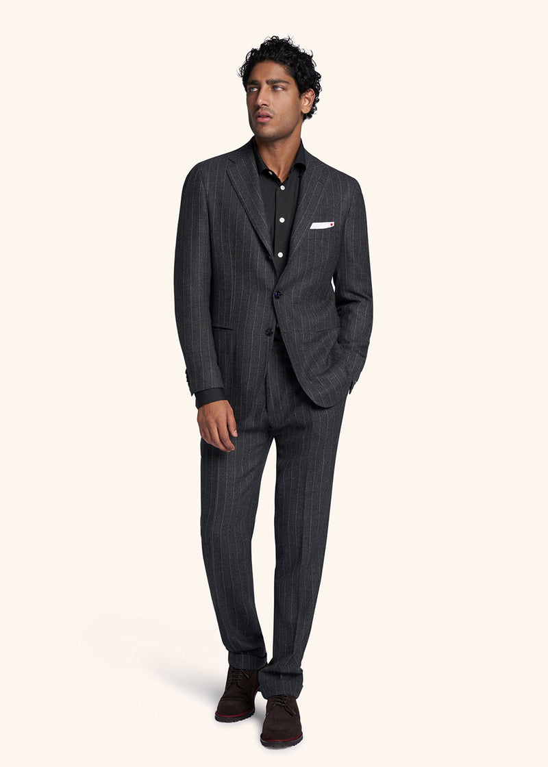 Kiton medium grey single-breasted suit for man, made of cashmere - 2