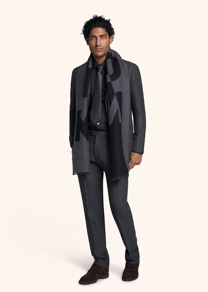 Kiton medium grey single-breasted suit for man, made of cashmere - 5