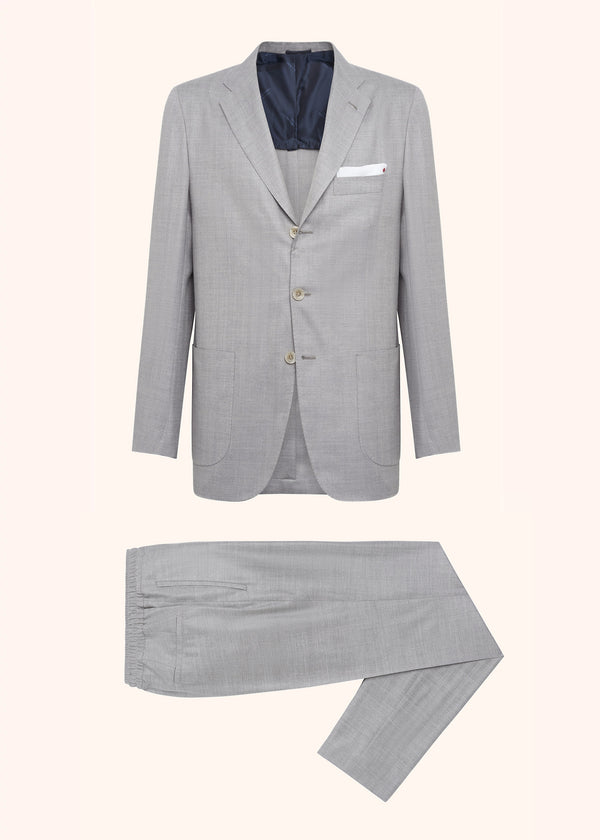 Kiton grey single-breasted suit for man, made of cashmere