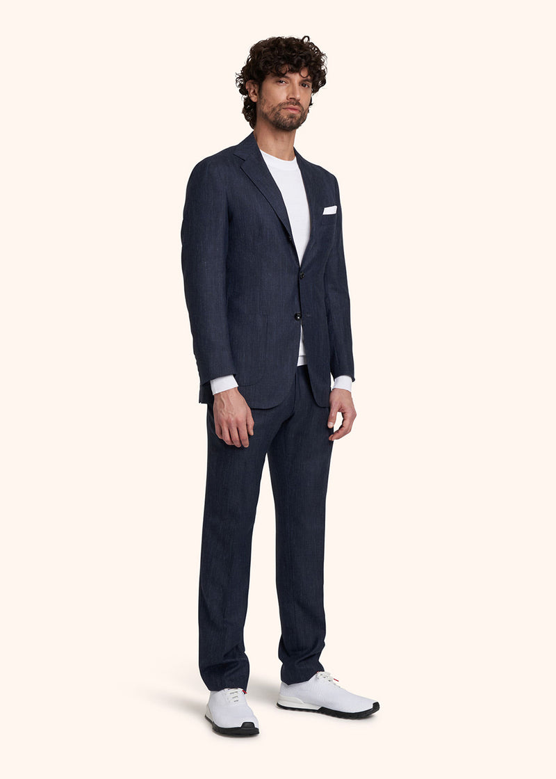 Kiton blue single-breasted suit for man, made of cashmere - 2