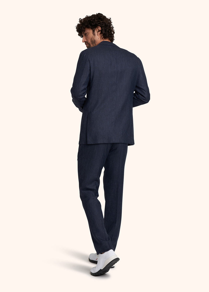 Kiton blue single-breasted suit for man, made of cashmere - 3