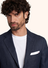 Kiton blue single-breasted suit for man, made of cashmere - 4