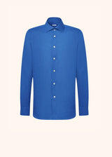 Kiton cornflower blue shirt for man, made of linen
