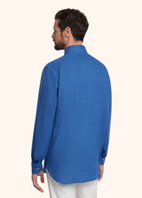 Kiton cornflower blue shirt for man, made of linen - 3