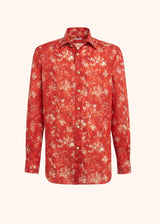 Kiton red shirt for man, made of linen