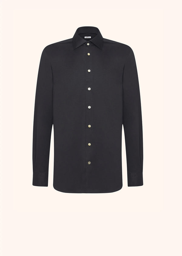 Kiton black shirt for man, made of cotton
