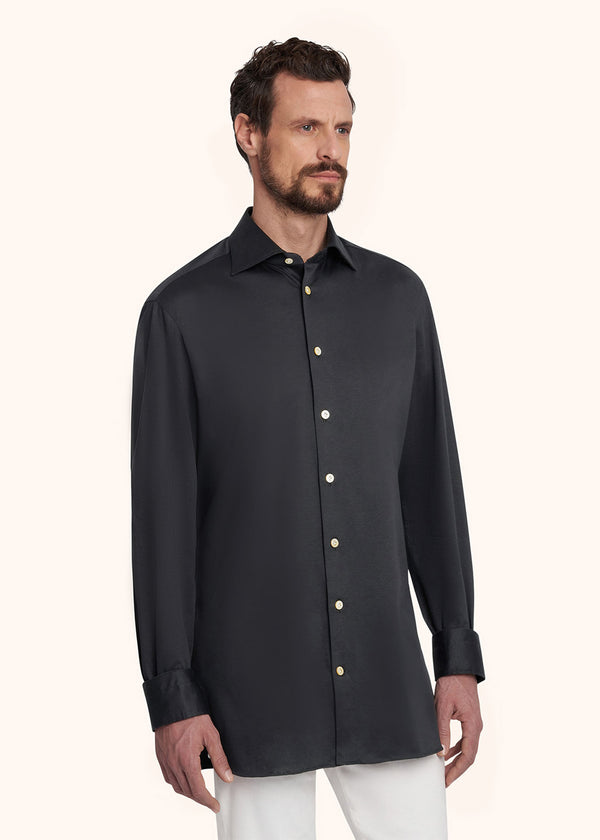 Kiton black shirt for man, made of cotton - 2
