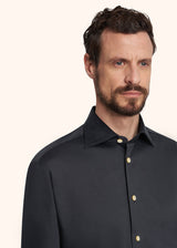 Kiton black shirt for man, made of cotton - 4