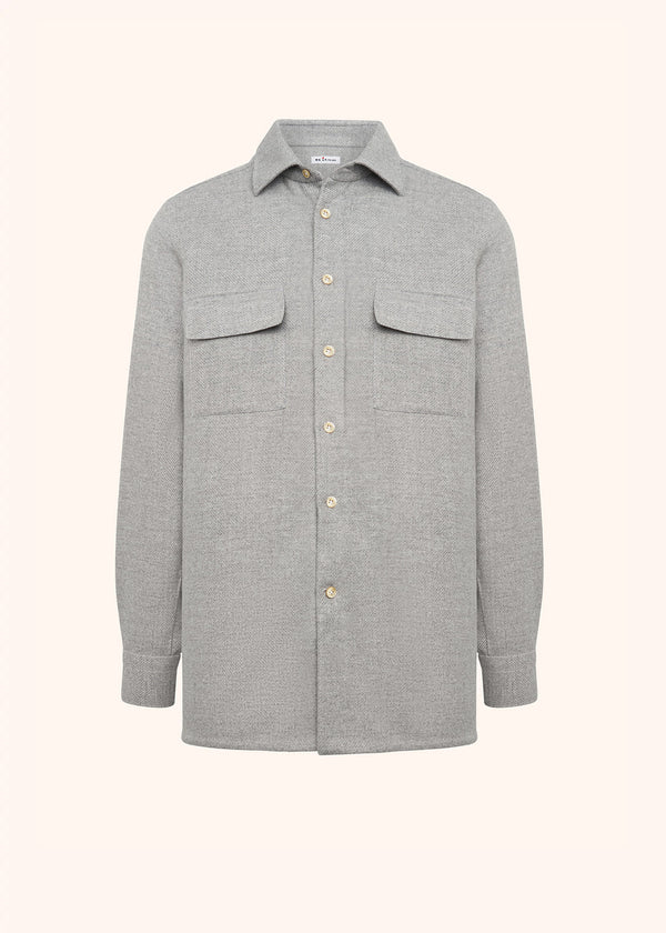 Kiton medium grey shirt for man, made of cashmere