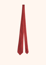 Kiton burgundy and white floral design tie for man, made of silk