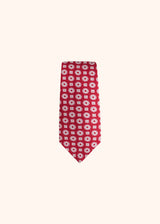 Kiton lobster red and white medallion design tie for man, made of silk - 2