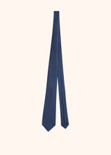 Kiton dark blue, sky blue, white and red micro-design tie for man, made of silk
