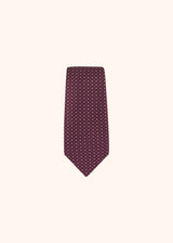 Kiton burgundy, sky blue, white and red micro-design tie for man, made of silk - 2