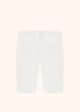 Kiton cream white trousers for man, made of linen