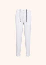 Kiton white trousers for man, made of cotton
