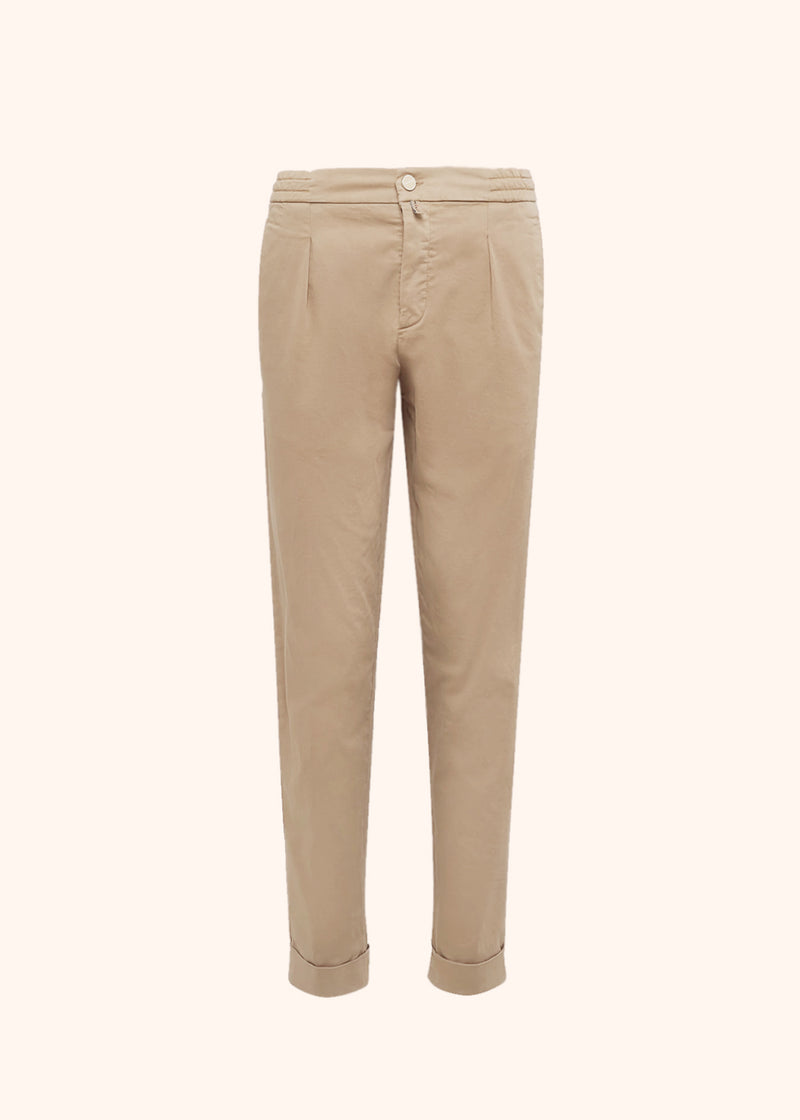 Beige cotton trousers for man – Kiton USA