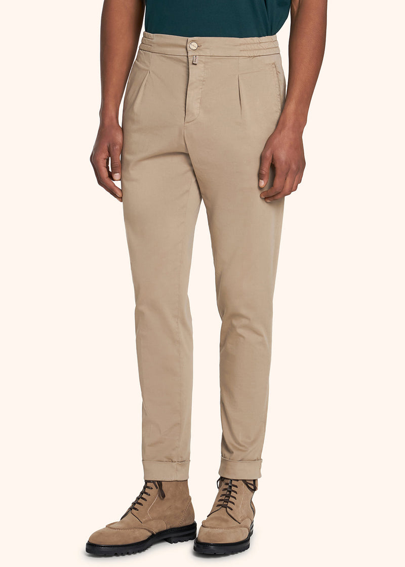 Kiton beige trousers for man, made of cotton - 2