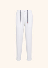 Kiton white trousers for man, made of cotton