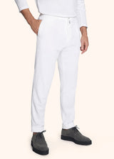 Kiton white trousers for man, made of cotton - 2