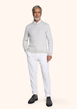 Kiton white trousers for man, made of cotton - 5