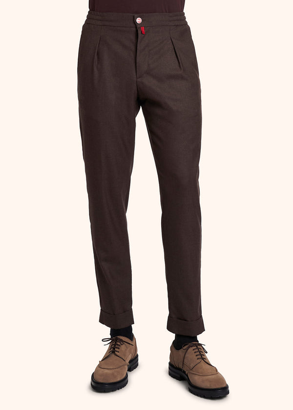 Kiton brown trousers for man, in cashmere 2