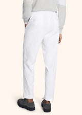 Kiton white trousers for man, made of lyocell - 3