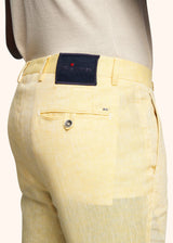 Kiton yellow trousers for man, made of linen - 4