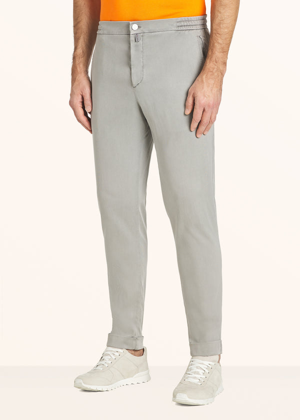 Kiton pearl grey trousers for man, made of lyocell - 2