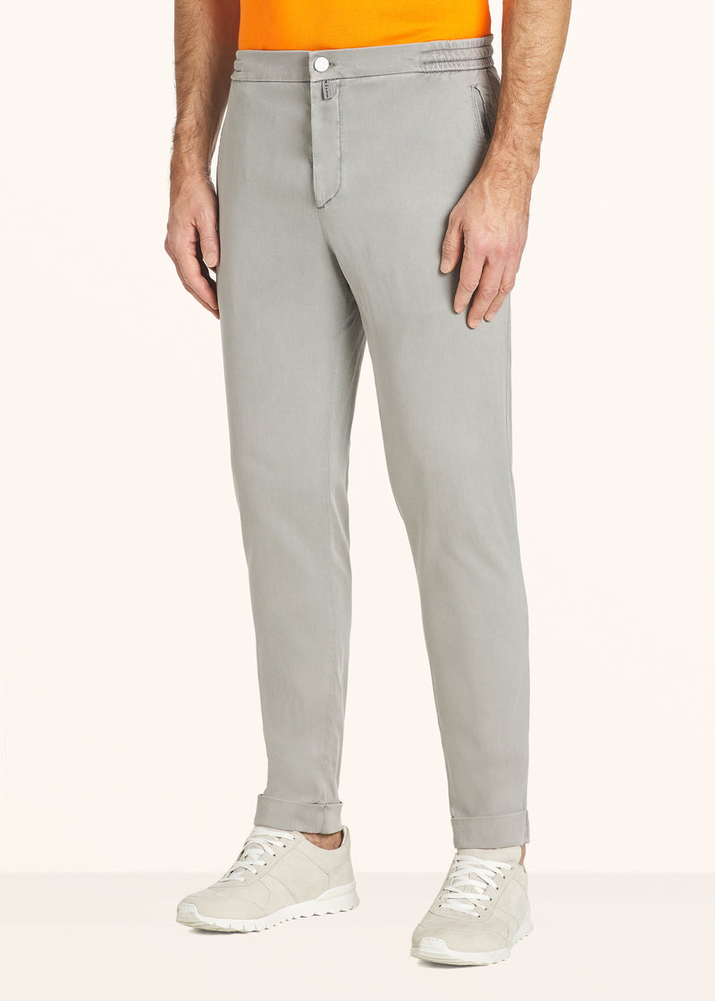 Kiton pearl grey trousers for man, made of lyocell - 2