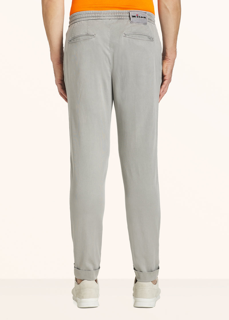 Kiton pearl grey trousers for man, made of lyocell - 3