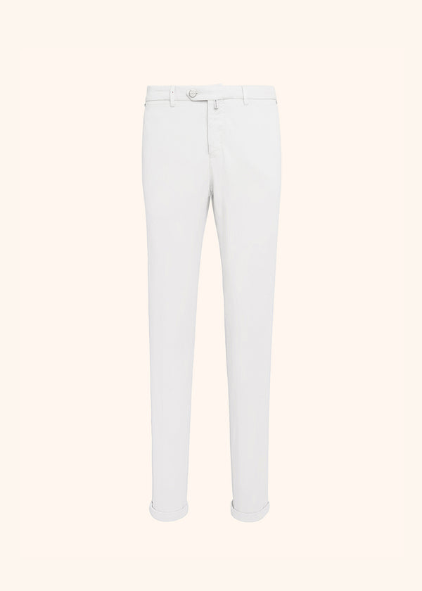 Kiton white trousers for man, made of cotton
