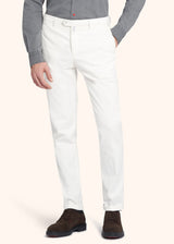 Kiton ivory trousers for man, made of cotton - 2