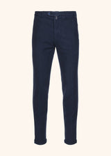 Kiton navy blue trousers for man, made of cotton