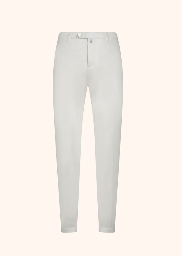 Kiton cream trousers for man, made of cotton