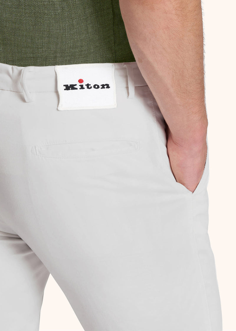 Kiton cream trousers for man, made of cotton - 4
