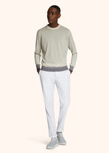Kiton optical white trousers for man, made of cotton - 5