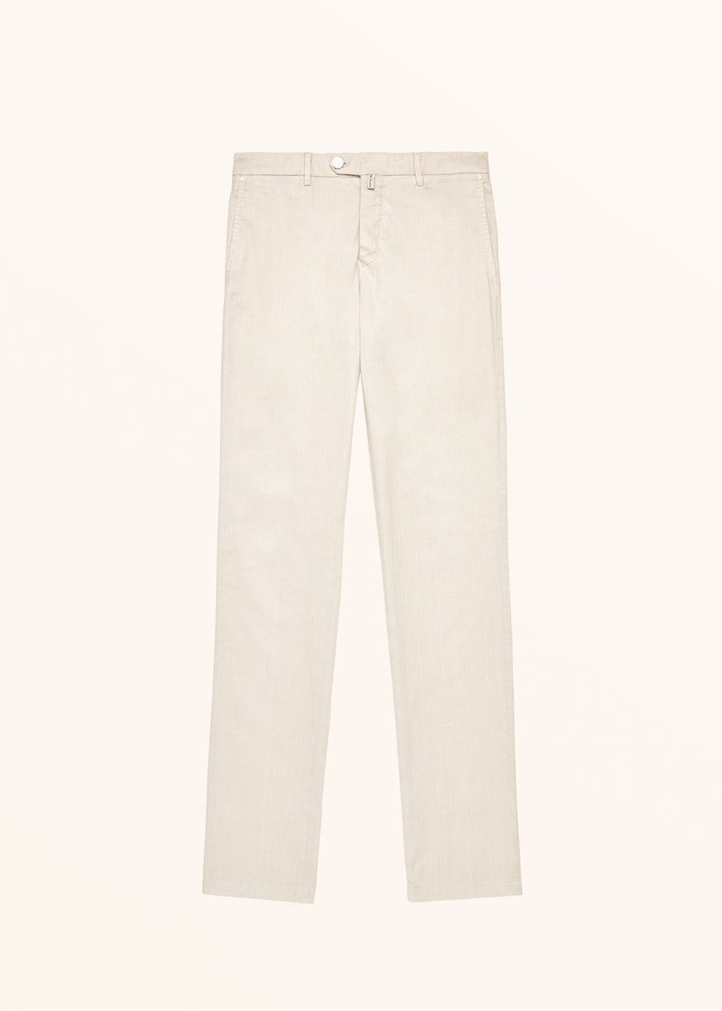 Kiton beige trousers for man, made of linen