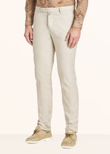 Kiton beige trousers for man, made of linen - 2