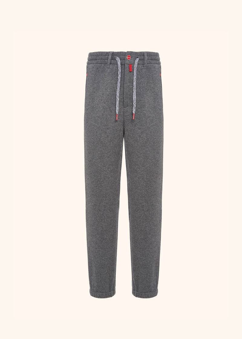 Kiton medium grey trousers for man, made of cashmere