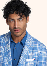 Kiton blue single-breasted jacket for man, made of cashmere - 4