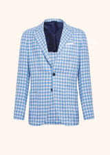 Kiton blue single-breasted jacket for man, made of cashmere
