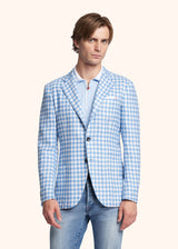 Kiton blue single-breasted jacket for man, made of cashmere - 2