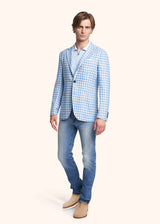 Kiton blue single-breasted jacket for man, made of cashmere - 5