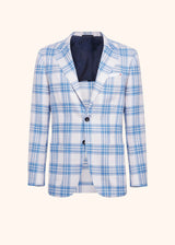 Kiton blue single-breasted jacket for man, made of silk