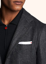 Kiton dark grey single-breasted jacket for man, made of cashmere - 4