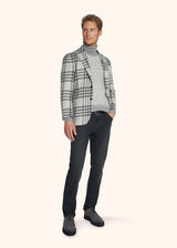 Kiton light grey single-breasted jacket for man, made of cashmere - 5