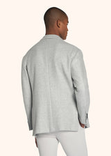 Kiton light grey single-breasted jacket for man, made of cashmere - 3