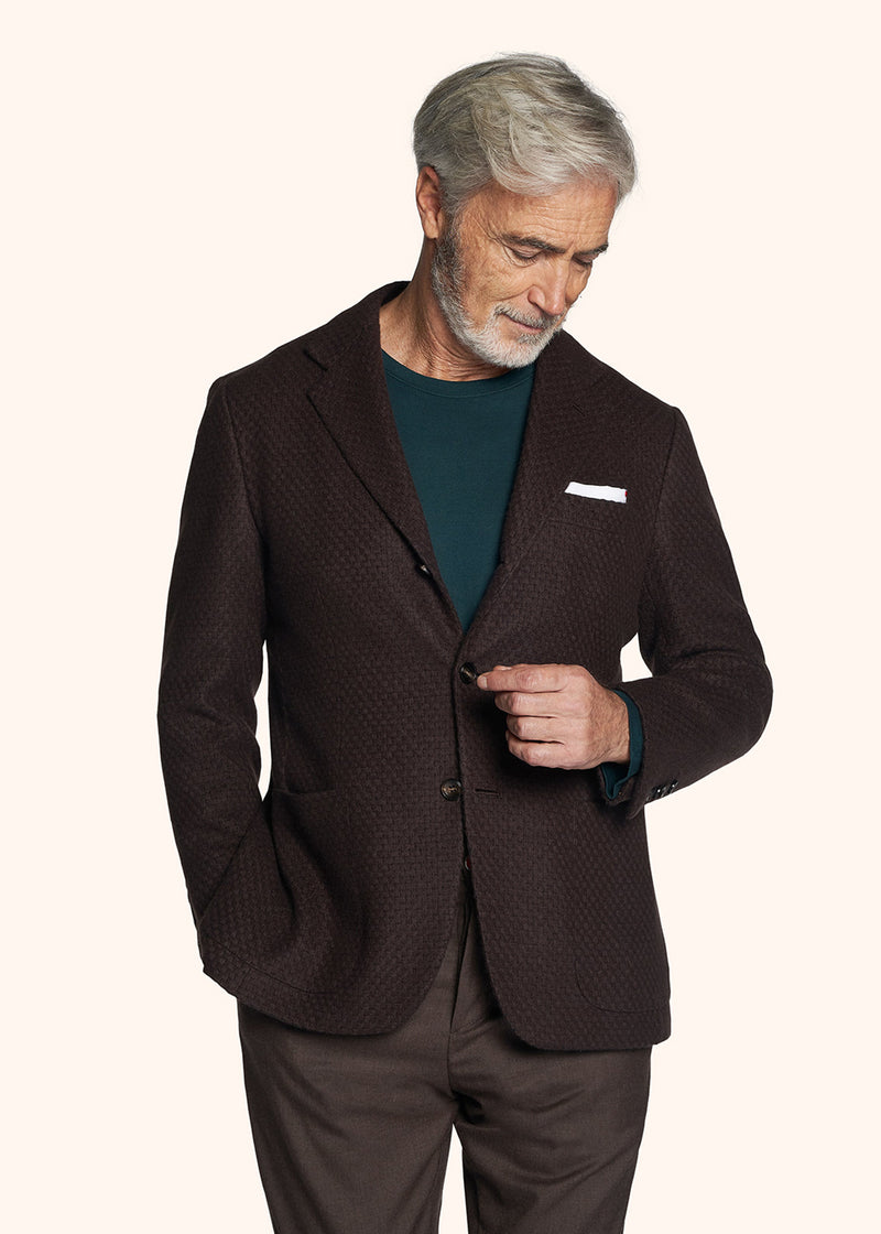 Kiton brown jacket for man, in cashmere 2